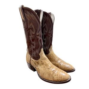 Vintage CRIS ROMERO Snakeskin Cowboy Western Boots Men 10.5 Exotic Rodeo